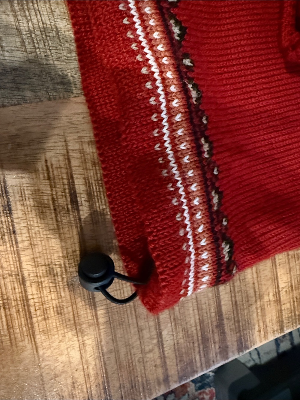 Men's Red Nordic-Pattern Zip Sweater - Picture 3 of 9